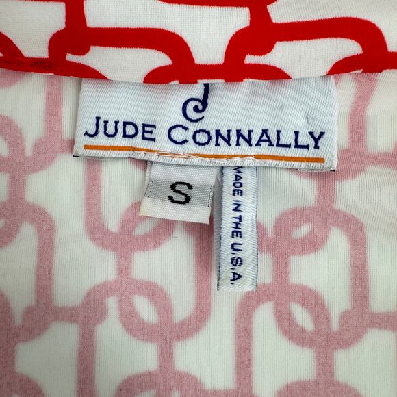 Jude Connally Long Sleeves V-Neck Chain Print Mini Dress Red Kate Dress - Picture 2 of 6